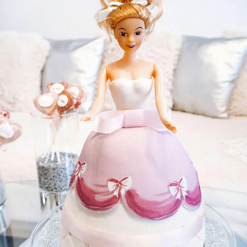 Deluxe Puppenprinzessin-Torte mit rosa Kleid - Image 4