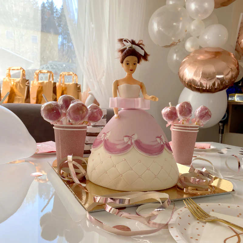 Deluxe Puppenprinzessin-Torte mit rosa Kleid - Image 6