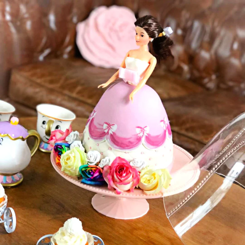 Deluxe Puppenprinzessin-Torte mit rosa Kleid - Image 8