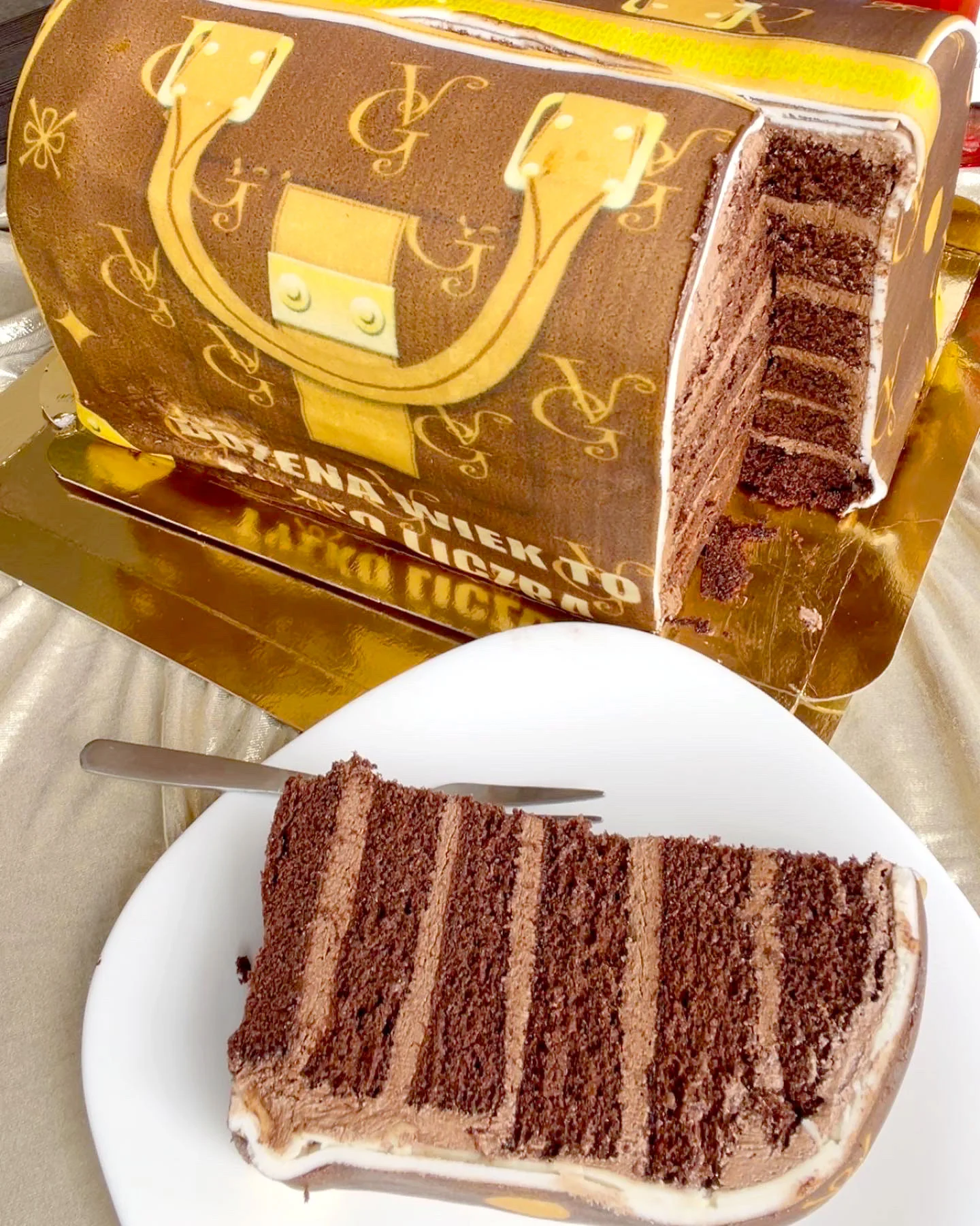 Handtaschen-Torte VG, braun mit beigen Details - Image 3