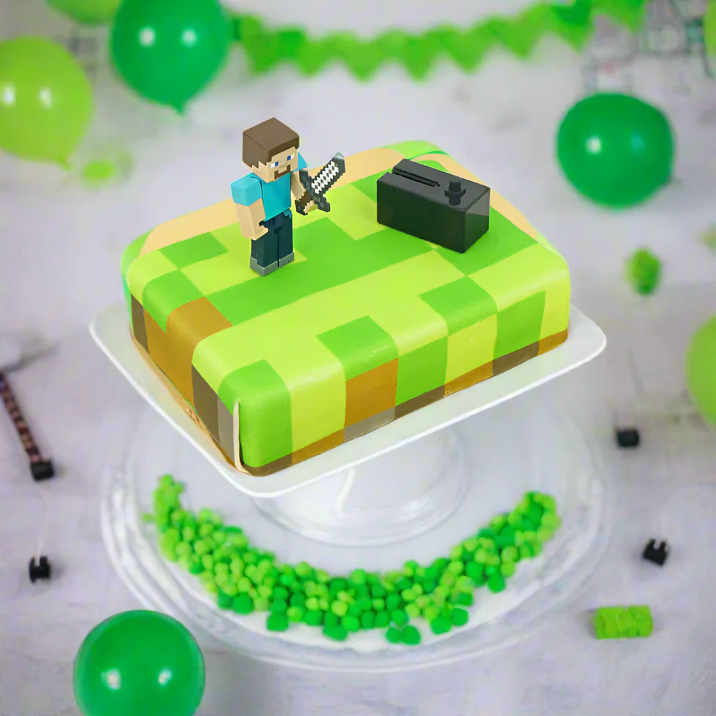 Minecraft®-Figur auf Spielewelt-Torte - Image 7
