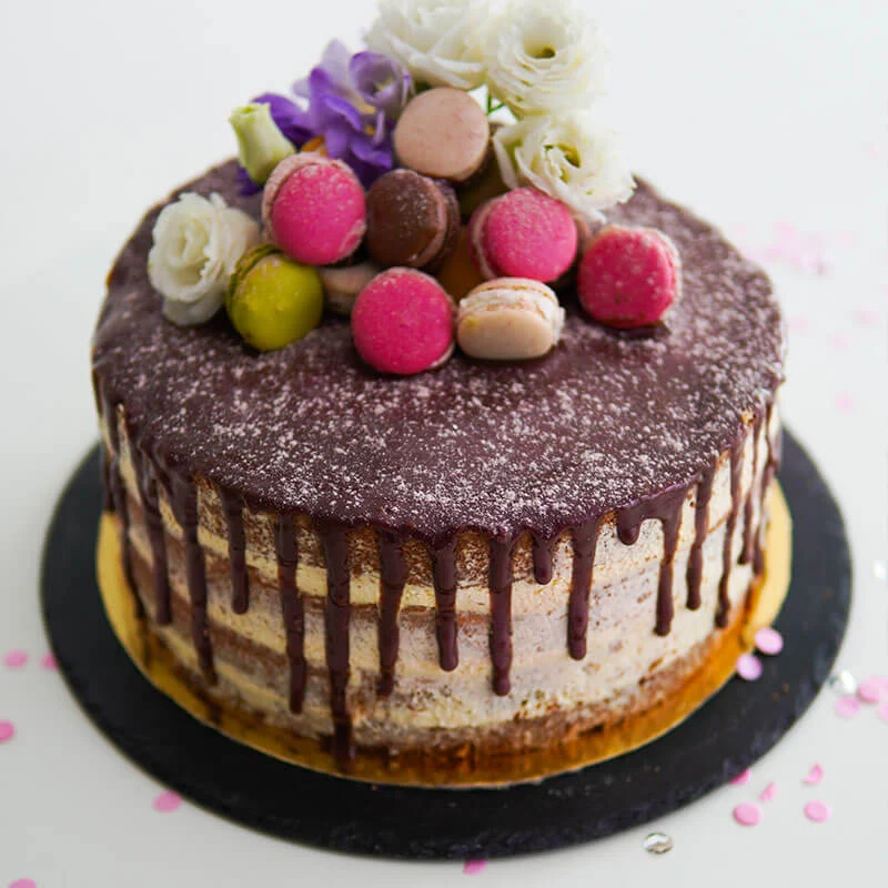 Naked Cake groß - Vanille/Himbeere - Image 4
